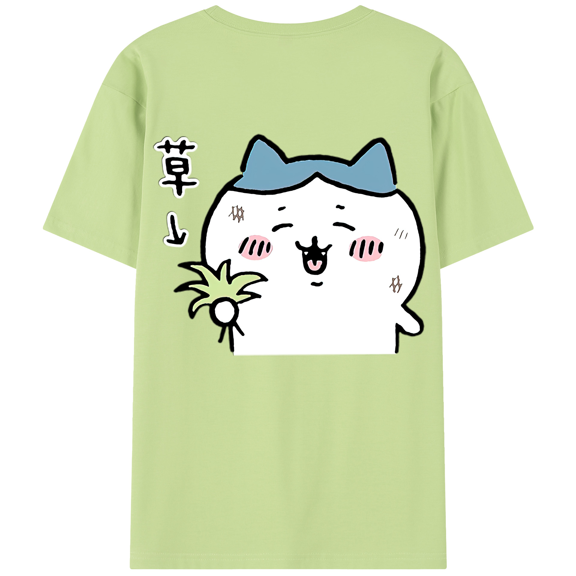 （画像用） ちいかわ ハチワレ Chii-kawa hachiware 綿100％半袖Tシャツ（背面プリント）